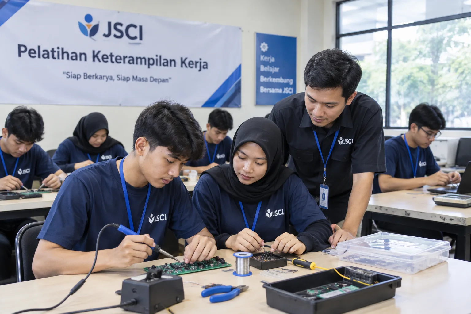 Peserta JSCI mengikuti pelatihan keterampilan kerja secara praktik.